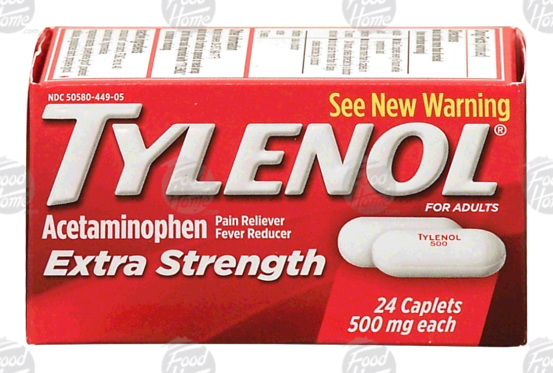 Tylenol Extra Strength acetaminophen pain reliever/fever reducer caplets 500mg Full-Size Picture